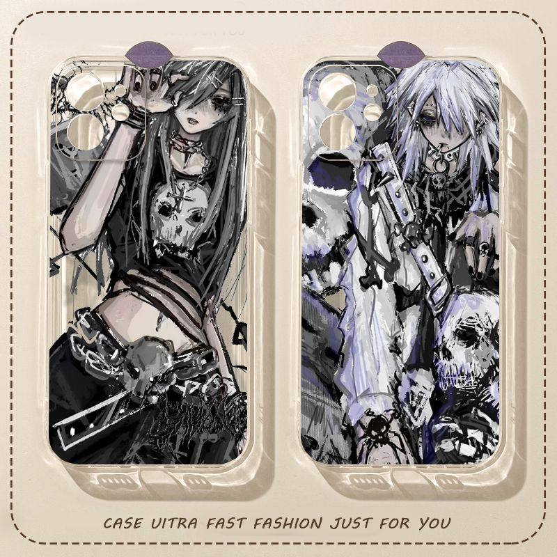 赛博朋克漫画情侣iphone手机壳苹果17promax动漫16好看14二次元13荣耀oppo小米vivo华为1加15超火小众硅胶壳