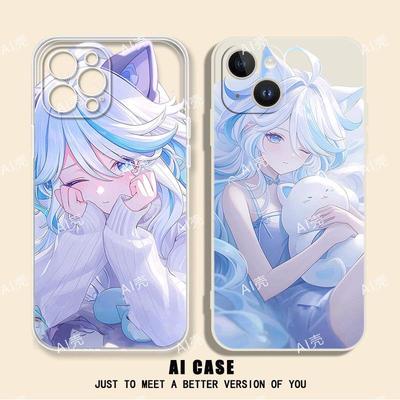 原神可爱猫耳芙宁娜手机壳适配于苹果16promax华为P80pro荣耀400小米15vivo红米K80OPPO系列全包个性保护壳