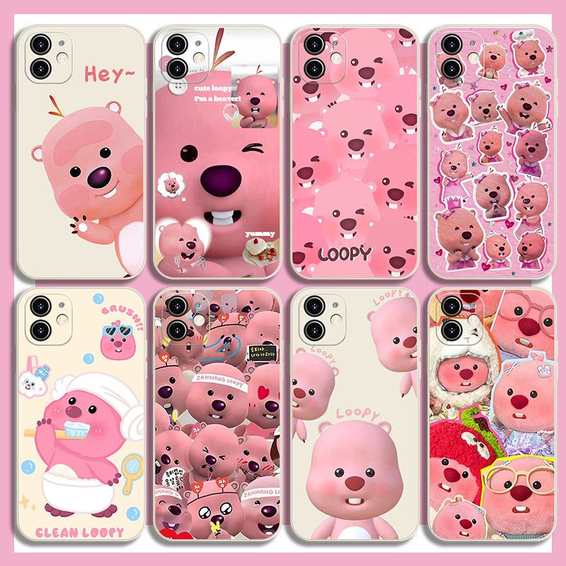 可爱loopy海狸iphone手机壳p60苹果17/air/16/15/14/13promax软iphone小米12华为mate60小海狸pura70红米k60