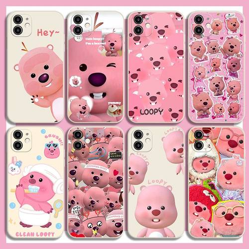 可爱loopy海狸iphone手机壳p60苹果17/air/16/15/14/13promax软iphone小米12华为mate60小海狸pura70红米k60