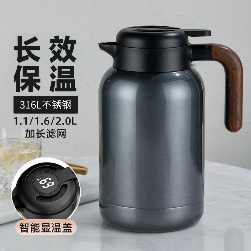 316L不锈钢保温壶大容量水壶家用热水泡茶专用暖茶水分离焖茶壶