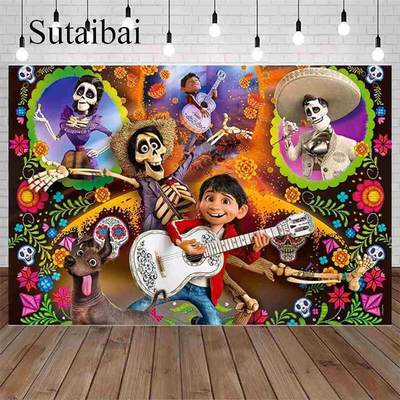 Mexico Fiesta Backdrop Coco Eric Backdrop Kids Birthday Part