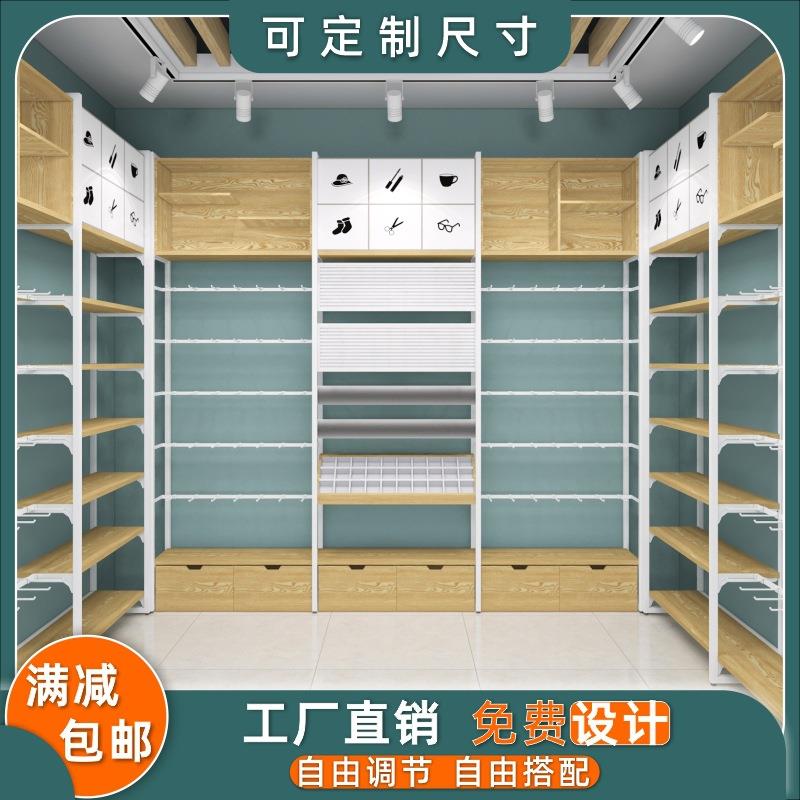 饰品货架展示架精品店货柜层板组合货架单面靠墙高柜带柜源头工厂