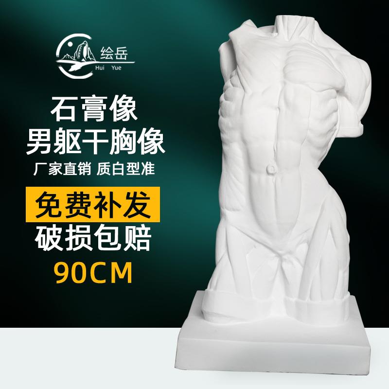 男躯干石膏胸像90cm写生素描绘画临摹雕塑美术石膏体摆件静物教具