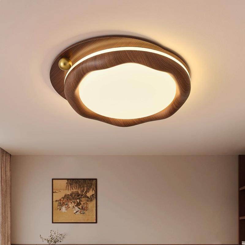 原木公主中古风卧室吸顶灯现代护眼主卧顶灯创意房间书房中山灯具