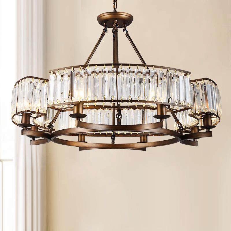 水晶灯美式吊灯客厅主灯复古别墅双层灯具轻奢简约乡村卧室餐厅灯,鲜花速递/花卉仿真/绿植园艺,割草机/草坪机,淘宝优惠券,粉丝福利购,淘宝优惠卷