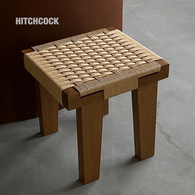 HITCHCOCK Bench/方凳  实木藤编凳子侘寂风简约咖啡凳中古换鞋凳