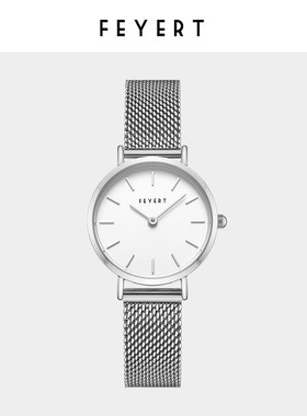 FEYERT新款气质简约石英表女款复古钢带圆形手表女士小表盘女表