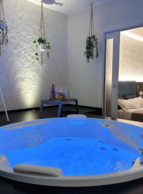 亚克力浴缸户外大池恒温圆形冲浪按摩大池泡池5人SPA2000*2000米