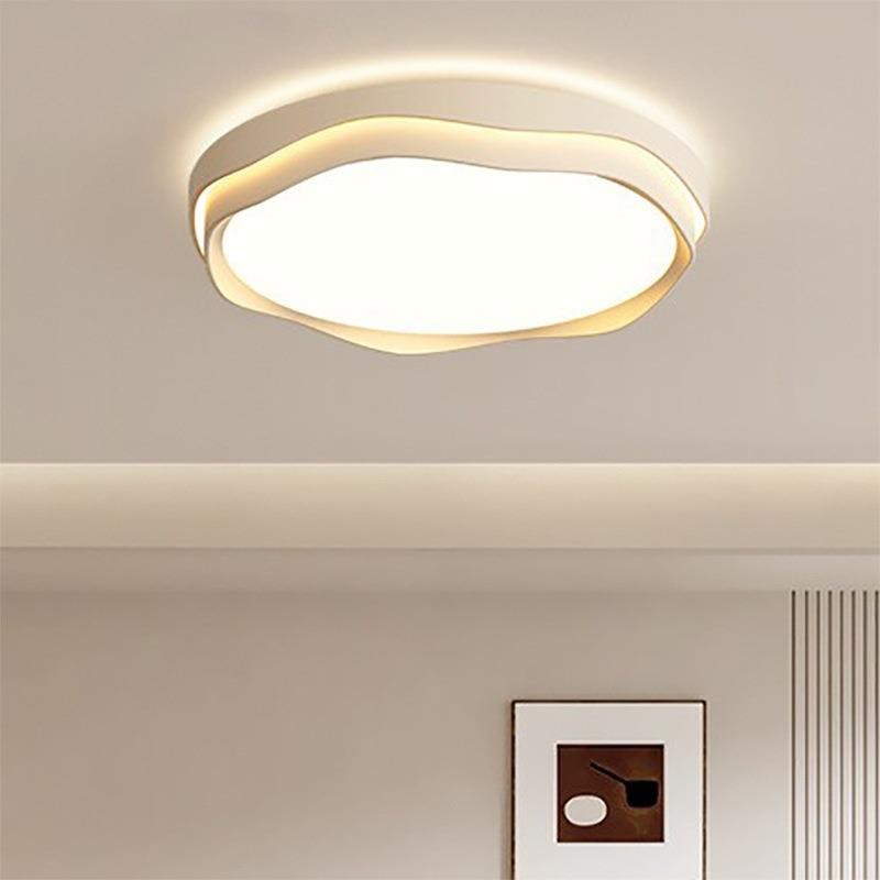 现代简约卧室灯主卧2025新款极简花朵吸顶灯奶油风女孩子房间灯具