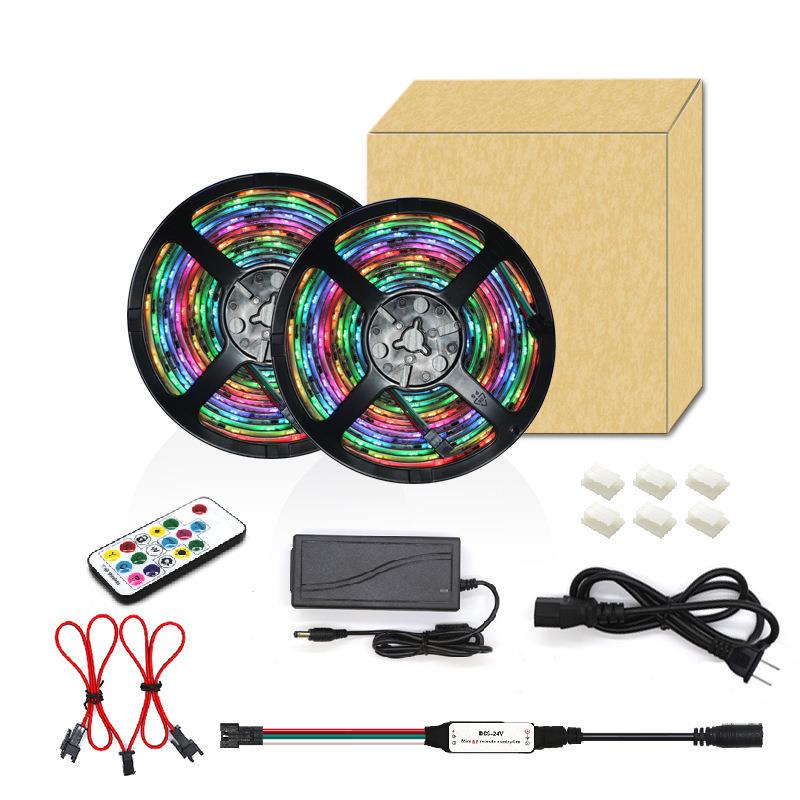 5050幻彩灯带套装RGB全彩灯条流星LED灯条17键10米 跑马可编程