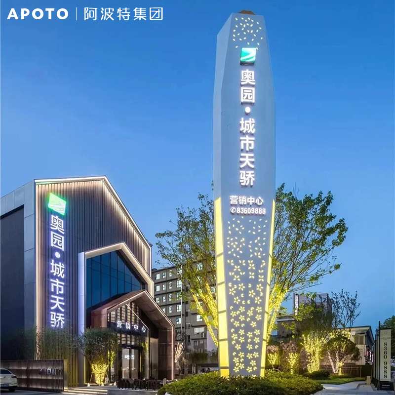 户外精神堡垒商超导向指示牌小区导视牌园区路标景区导示指路牌