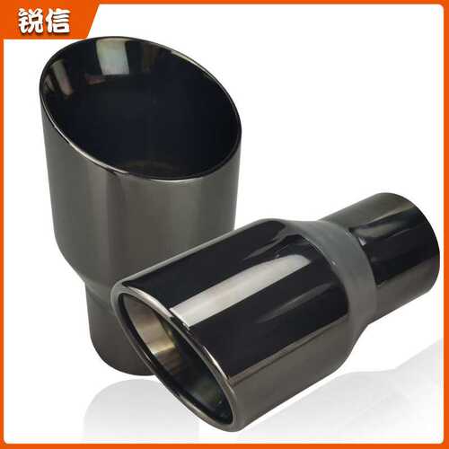 热品 汽车改装尾喉尾管89/102mm镀黑不锈钢消声器排气管尾嘴