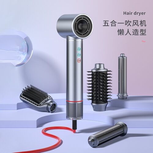 跨境TK高速热风梳多功能吹无叶风机发器无刷降噪负离子热风梳5合1