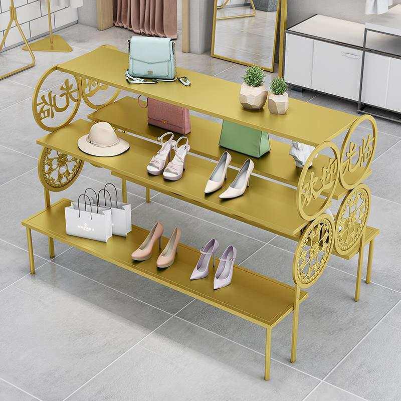 鞋店鞋架展示架店铺落地货架多层包包流水台服装店陈列架落地式