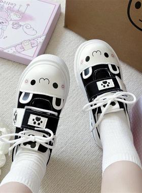 品牌圆滚滚lo鞋2025春季新款拼色防滑耐磨少萝帆布鞋加绒加厚棉鞋