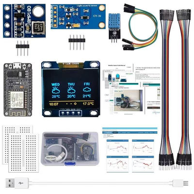 适用于 湿度和环境压力传感器的ESP8266气象站套件 KIT 8266 套装