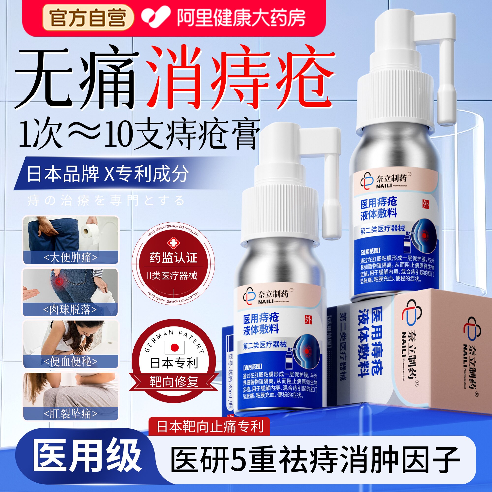 痔疮喷雾剂膏药卡波姆凝胶敷料洗液医用家用正品官方新液老人药膏