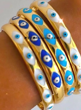 滴油恶魔之眼不锈钢手镯