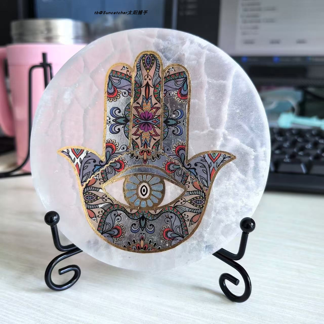 Hamsa石膏法蒂玛之手摆件