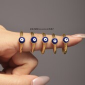 滴油evil eye恶魔之眼戒指 复古不锈钢土耳其蓝眼睛指环戒子ring