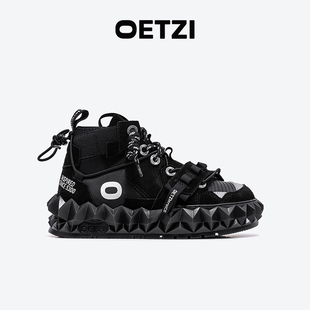 OETZI丑萌鞋2023秋冬新品解构高帮男鞋 潮流百搭女鞋 小众潮牌