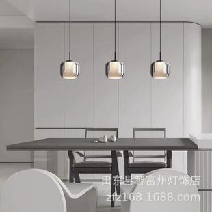 书房单吊灯 双层玻璃餐厅吊灯吧台吊灯现代简约创意个性 欧式 风格