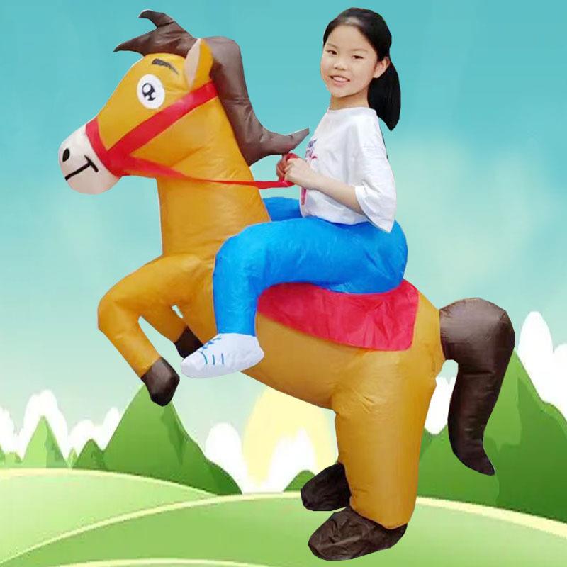 表演跨境儿童节节日派对道具万圣节坐骑演出骑行马人偶充气服装
