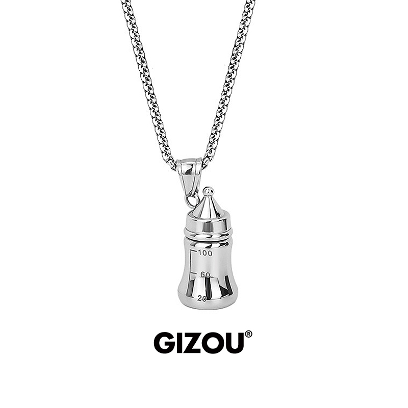 潮配毛衣链王一博同款奶瓶项链