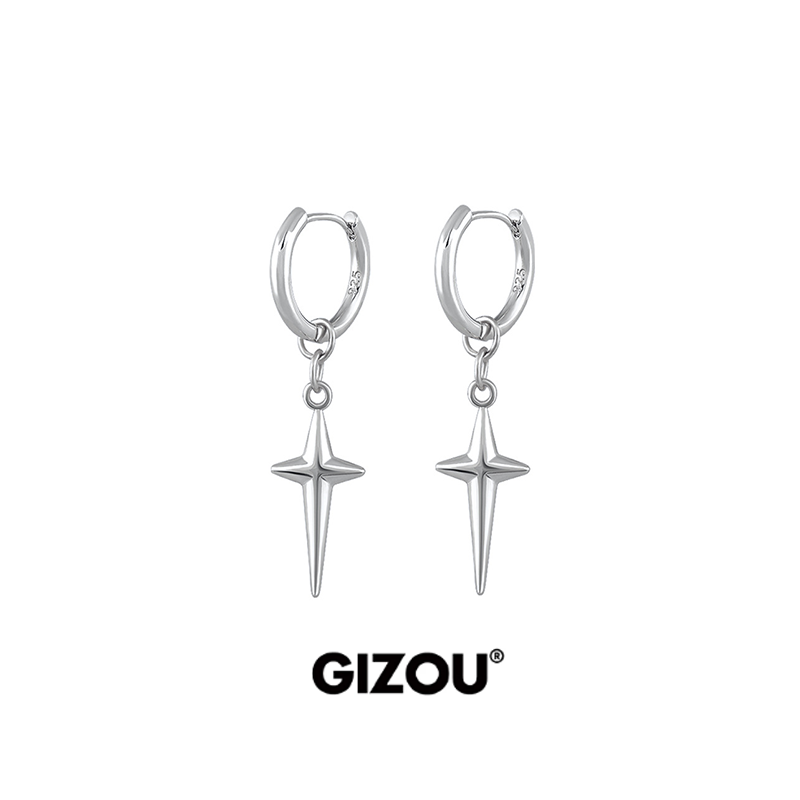 常华森同款纯银十字架耳钉