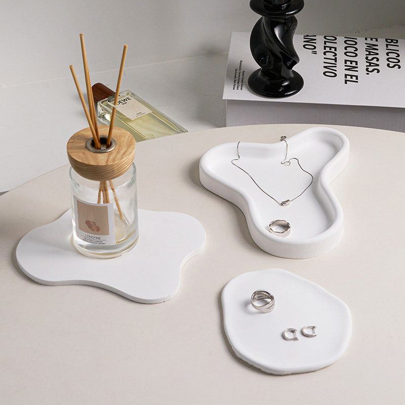 INS不规则哑光石膏盘 网红饰品首饰托盘拍照道具玄关装饰展示盘,家居饰品,装饰摆件,淘宝优惠券,粉丝福利购,淘宝优惠卷