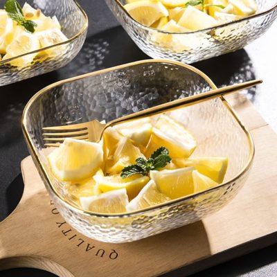 客厅家用果盘零食盘简约现代茶几德国进口玻璃水精致网红款沙拉盘
