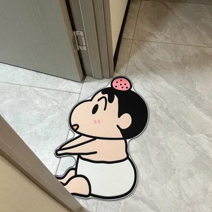 家用防滑脚垫蜡笔小新卡通硅藻泥卫生间浴室吸水地垫洗手间速干