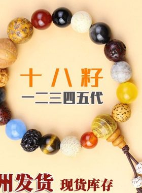 山子宝男女多子十八18籽十八手串菩提普陀佛珠18星月手链籽转运珠