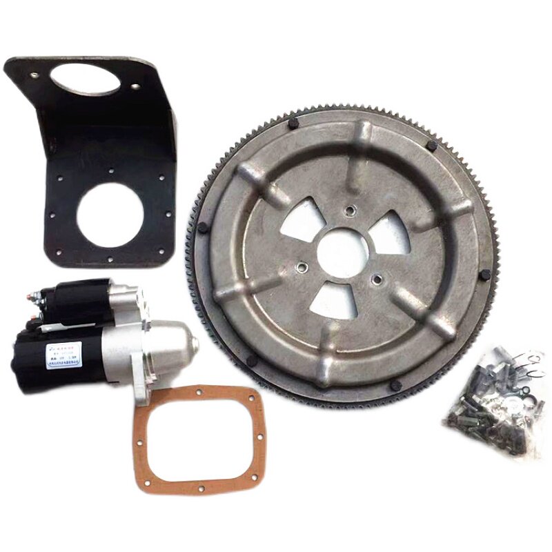 改装柴油机电启起动6马8马10马小12马力新式齿圈支架马达全套配件