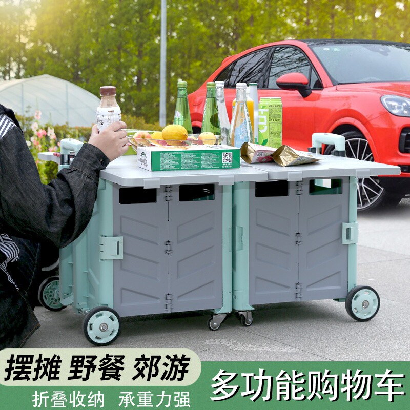 摆摊小推车折叠购物车买菜车小拉车郊游便携露营车拉杆车地推神器