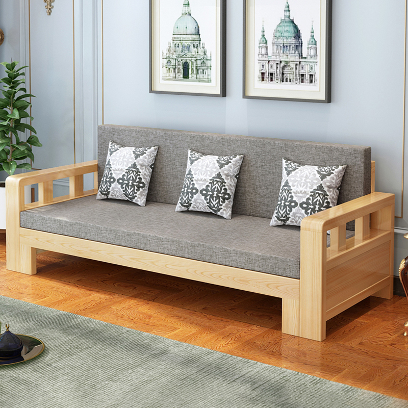 实木沙发床两用单人双人可折叠坐卧床1.5m小户型多功能储物沙发床