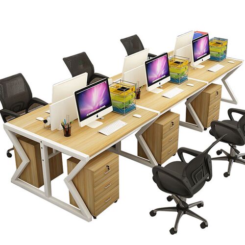 简约职员办公桌4人位员工办公桌椅组合简约6人电脑屏风卡位