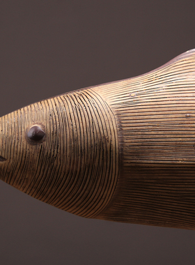 美式北欧创意树脂对鱼摆件家居客厅玄关装饰品摆T设样板间软装配