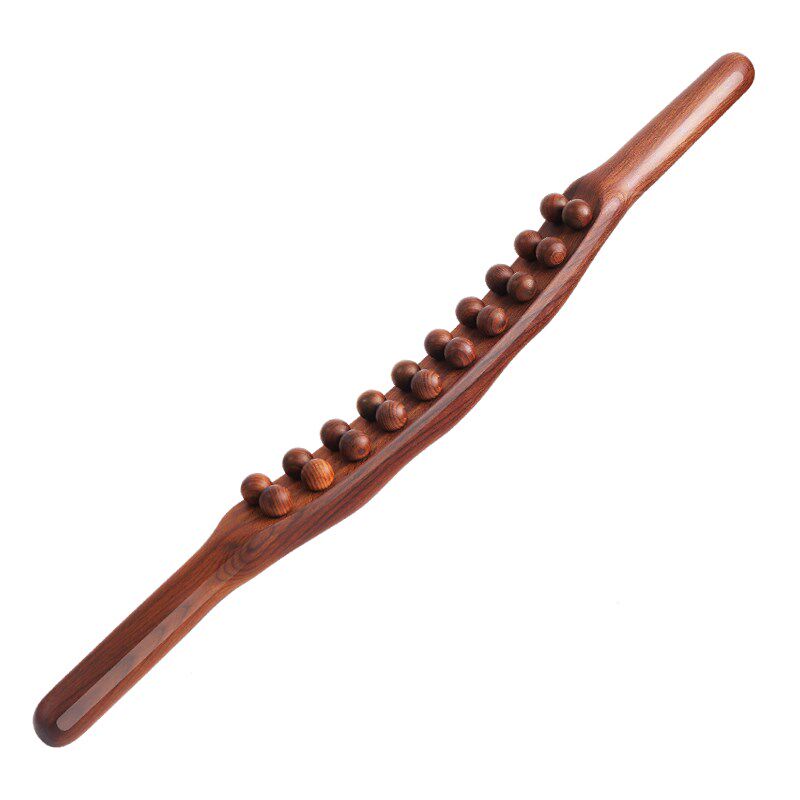 20珠碳化榉木擀筋棒按摩全身通用刮痧棒赶筋N棒经络疏通揉腹刮肚