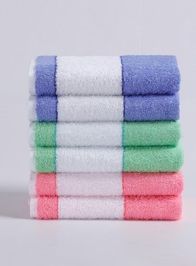 萃众414全棉毛巾老字号彩w条吸水3条洗脸柔软舒适面巾家情侣男女