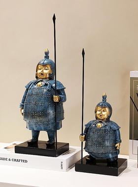 中CS-1035式国搞笑复古兵马新俑摆件客厅柜玄关电视柜风酒装饰品