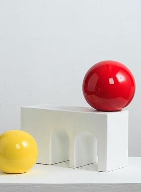 彩色陶BER瓷圆摆件创意几何艺术幼样球板间现代居儿童房儿园装家