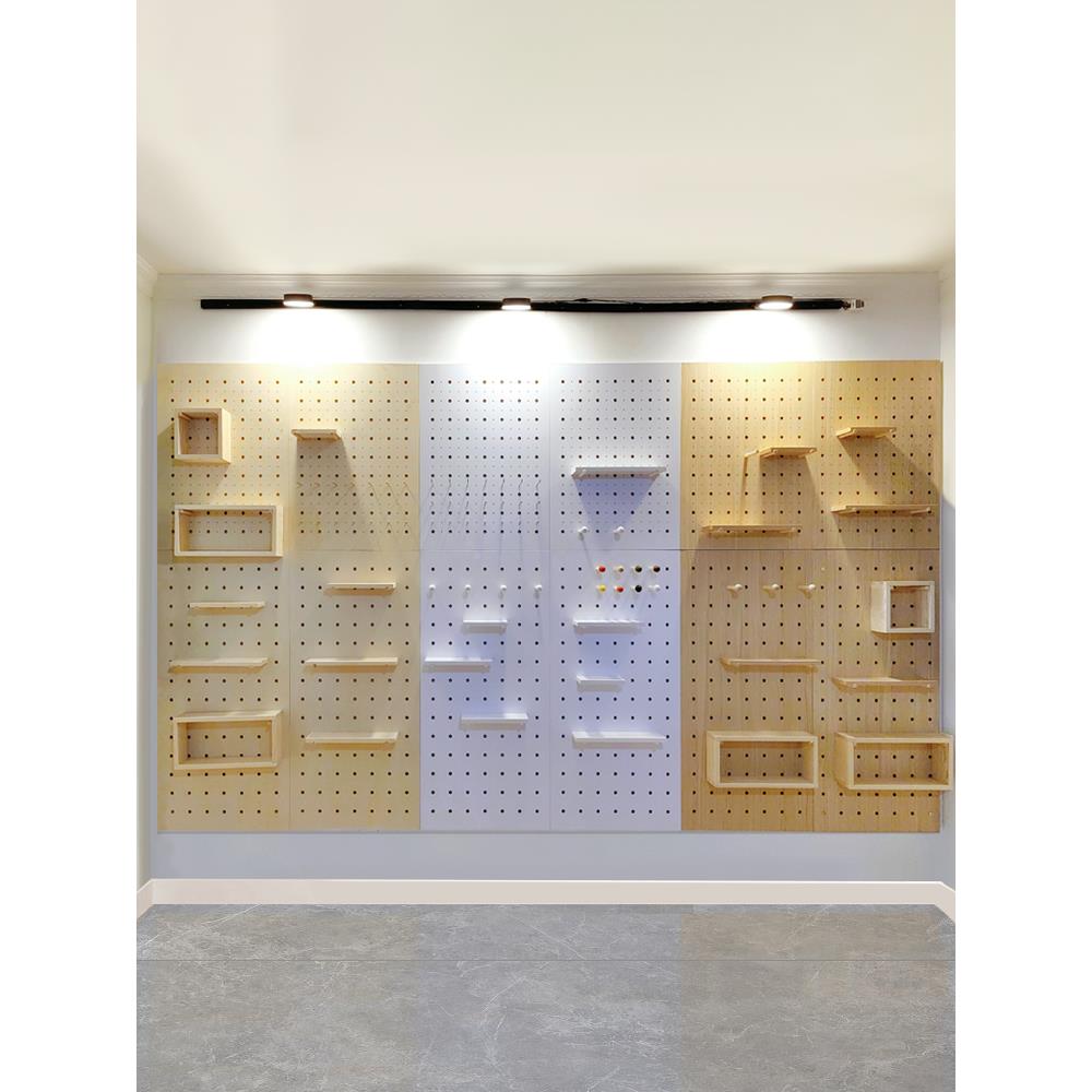 实木板定制DXK01孔墙储物架木孔板挂板挂口口架入入架