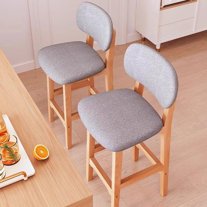 实木靠背吧台椅现椅代收简约高脚凳岛台吧椅用高脚家椅银台朗域轩