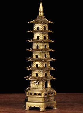 纯黄铜品七层文昌塔摆7件层文昌宝塔家居客桌厅书面7412装饰商务
