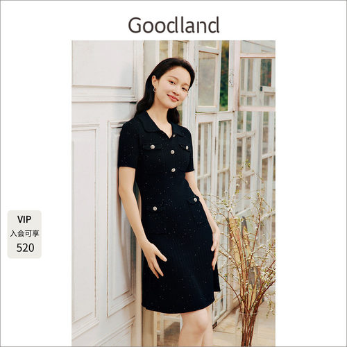 goodland法式毛针织裙连衣裙