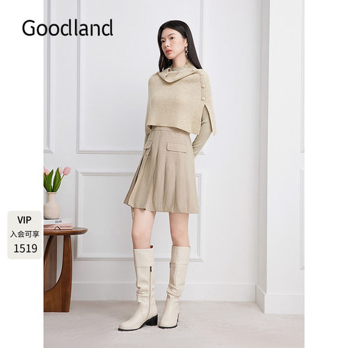 Goodland美地含羊毛桑蚕丝两件套2026秋季新款连衣裙LC36306127