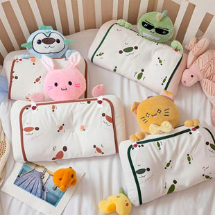 A类儿童枕头棉3个月至6岁婴幼儿卡通玩具可拆水洗成长四季枕