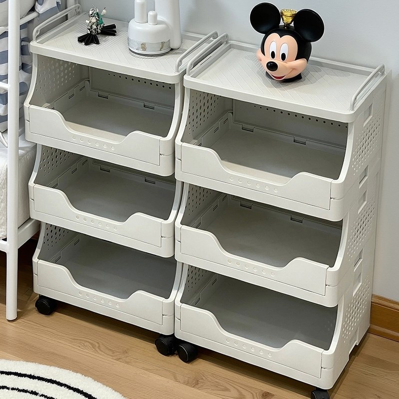书架落地置物架小推车办公桌下文件收纳架多层P床头整理架移动旋